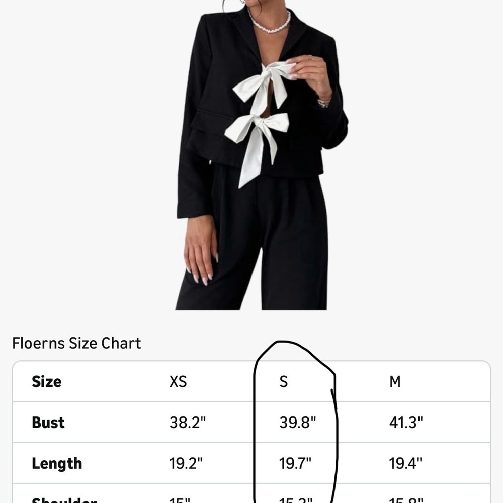 Floerns - Black Jacket with White Bows - Picture 3 of 5